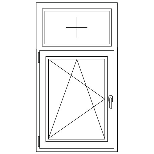 Draai-/kiepraam met (vast) bovenlicht